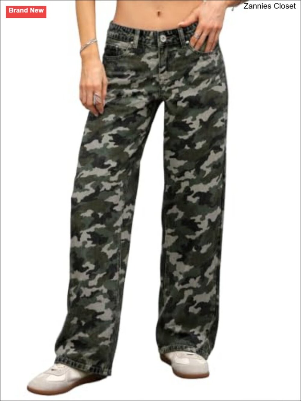 Women's Low Rise Baggy Jeans Straight Leg Denim Pants